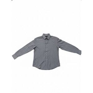 John Varvatos Mens Button Down Shirt Gray Size Large Cotton Long Sleeve Casual